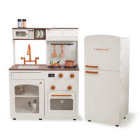 KINDERKUCHE Modulare Holze mit Kühlschrank, 92cm, Weiß - Weiß, Holzwerkstoff (104/30/92cm) - Teamson Kids