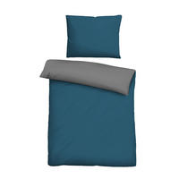 BETTWÄSCHE-GARNITUR Linon UNI cobalt-blau, 140x220 cm + 70x90 cm - Blau, Textil (140/220cm) - biberna