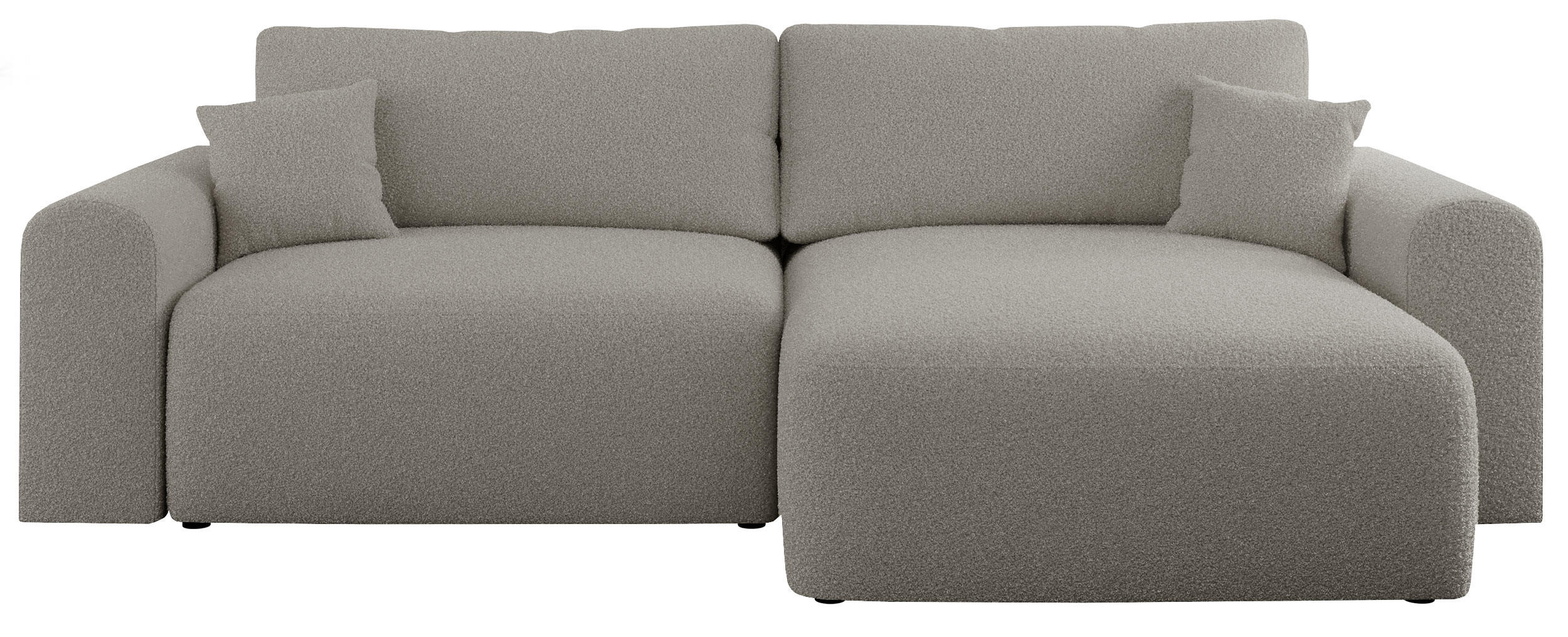 ECKSOFA NELSON Grau Boucle - Schwarz/Grau, Kunststoff/Textil (274/152cm) - MKS