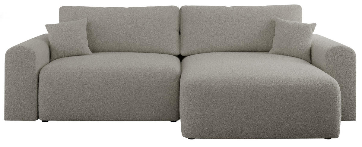 ECKSOFA NELSON Grau Boucle - Schwarz/Grau, Kunststoff/Textil (274/152cm) - MKS