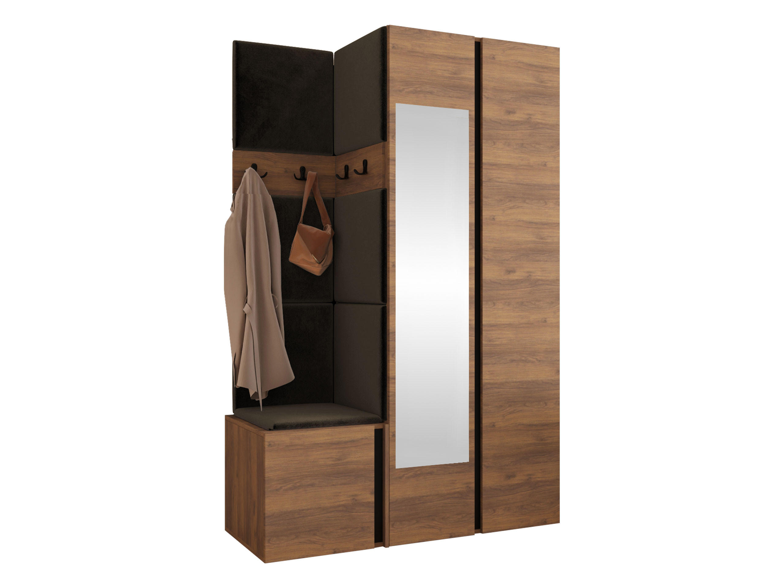 MOBILIER PENTRU HOL Orion XXVI - maro/culoare lemn de nuc, material plastic/compozit lemnos (116/186/46cm) - MIRJAN24