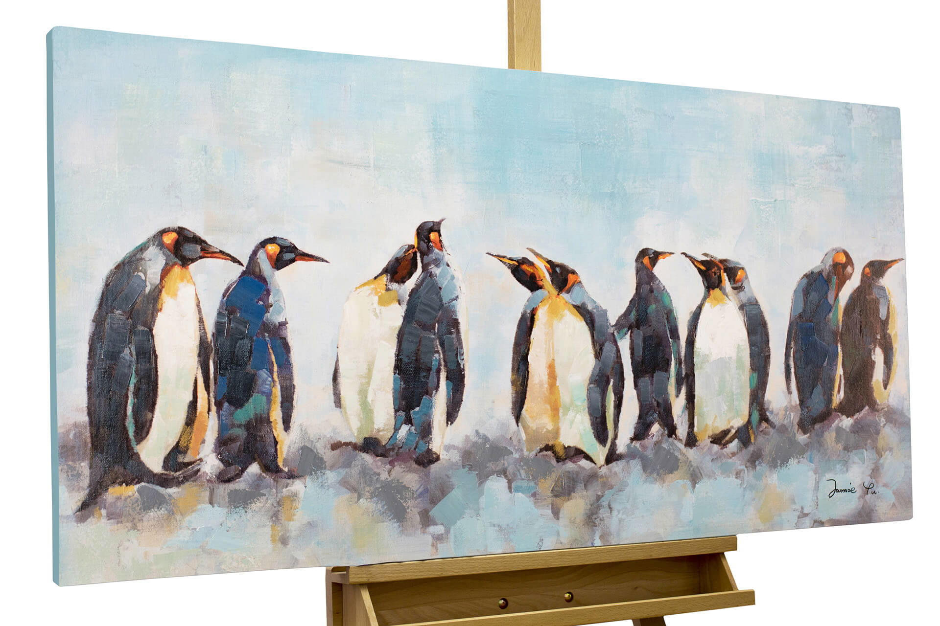 Kunstloft Acrylbild Blau, Schwarz 120x60 cm