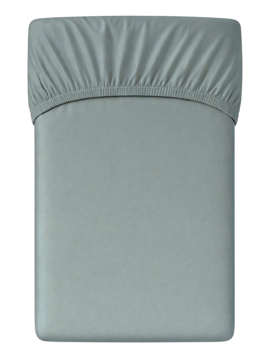 MAKO-SATIN-SPANNBETTLAKEN 140x200 - 150x200 cm, Bettlaken aus 100% Baumwolle mit Rundum-Gummizug, Spannbetttuch Grau - Grau, Textil (140/200cm) - Carpe Sonno
