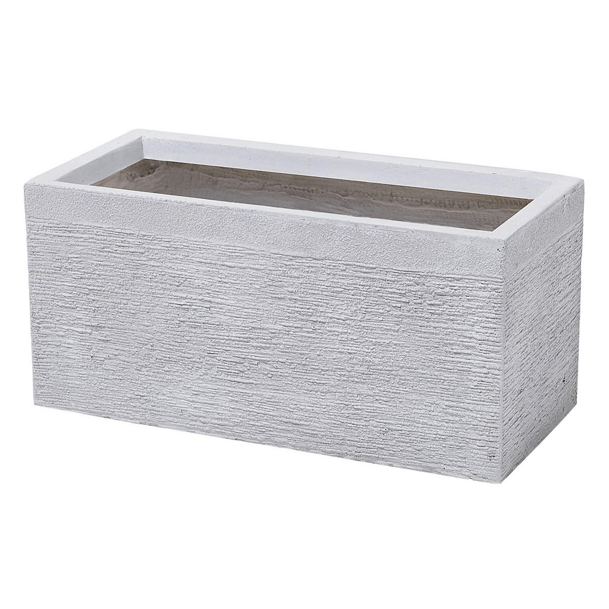 BLUMENTOPF weiß rechteckig 50/23/24 cm Myra - Weiß, Naturmaterialen (24cm) - Beliani
