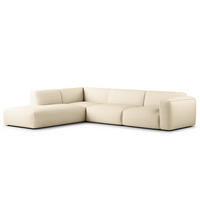 3-SITZER ECKSOFA mit Recamiere - Beige/Schwarz, Kunststoff/Textil (295/231cm) - home24