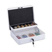 GELDKASSETTE Euro-Münzzählbrett - Weiß, Kunststoff/Metall (30.5/8.5/24.5cm) - Relaxdays