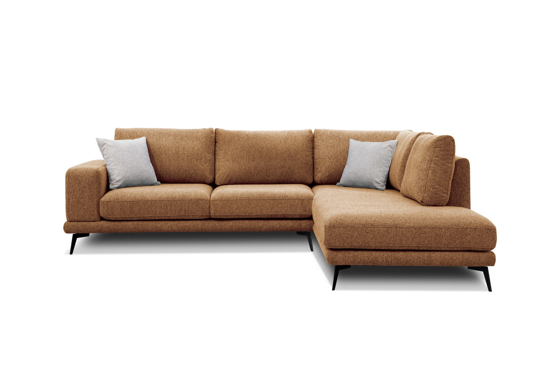 ECKSOFA MEDIOLANE 5-Sitzer, orange - Orange, Holzwerkstoff/Textil (282/219cm) - Courtois Laville