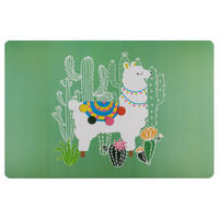 PLATZSET Lama Platzdeckchen Tischset Grün - Grün, Kunststoff (43/28/28cm) - TiborTex