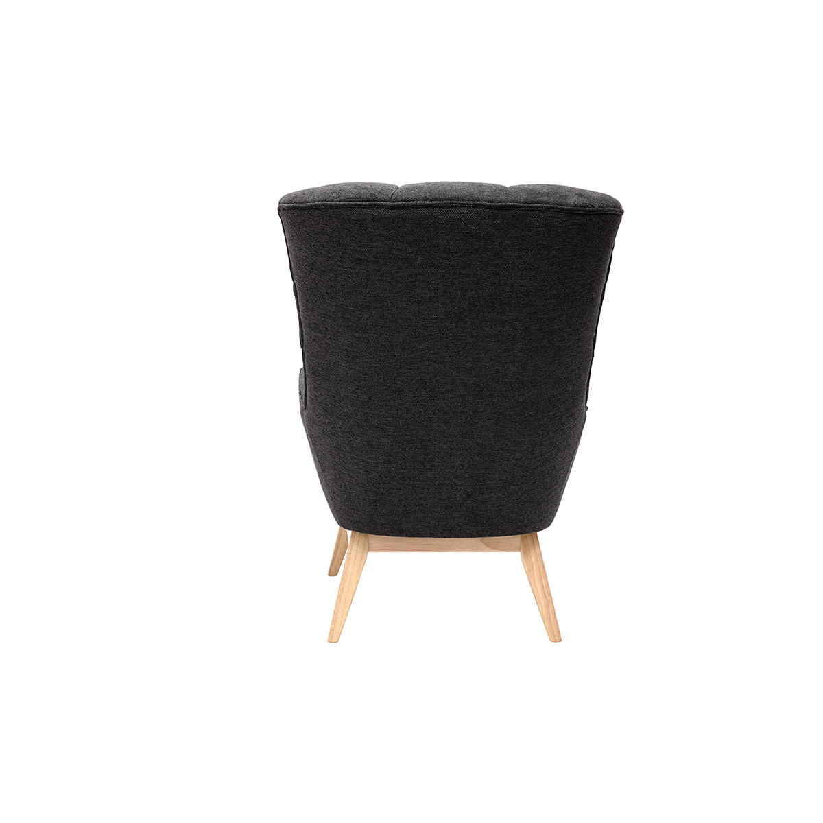 SESSEL Skandinavisch Samteffekt Dunkelgrau Holz BRODY - Dunkelgrau, Textil (93/101/75cm) - Miliboo