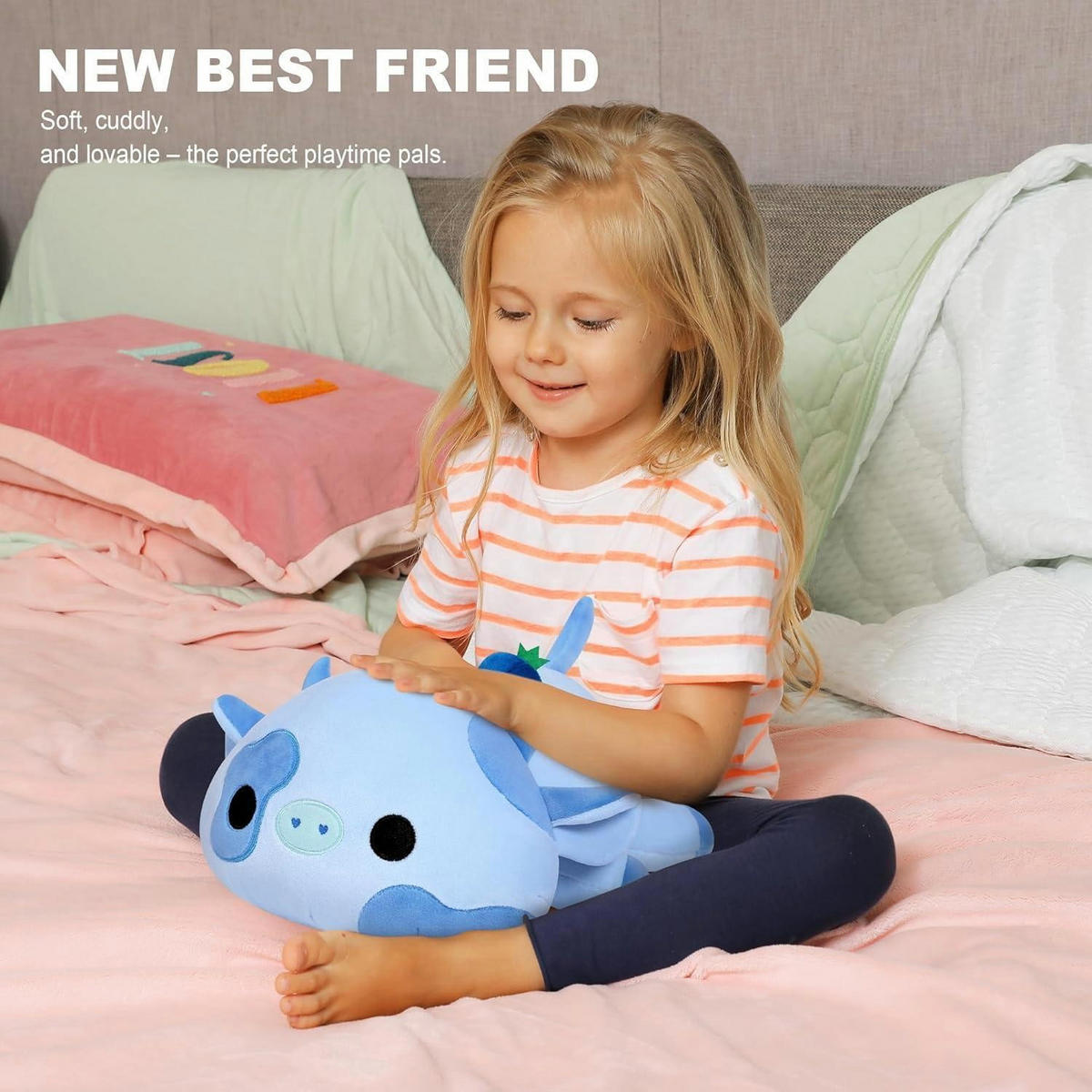 PLÜSCHTIER Kuh Blau 30 cm - Blau, Textil (20/30cm)