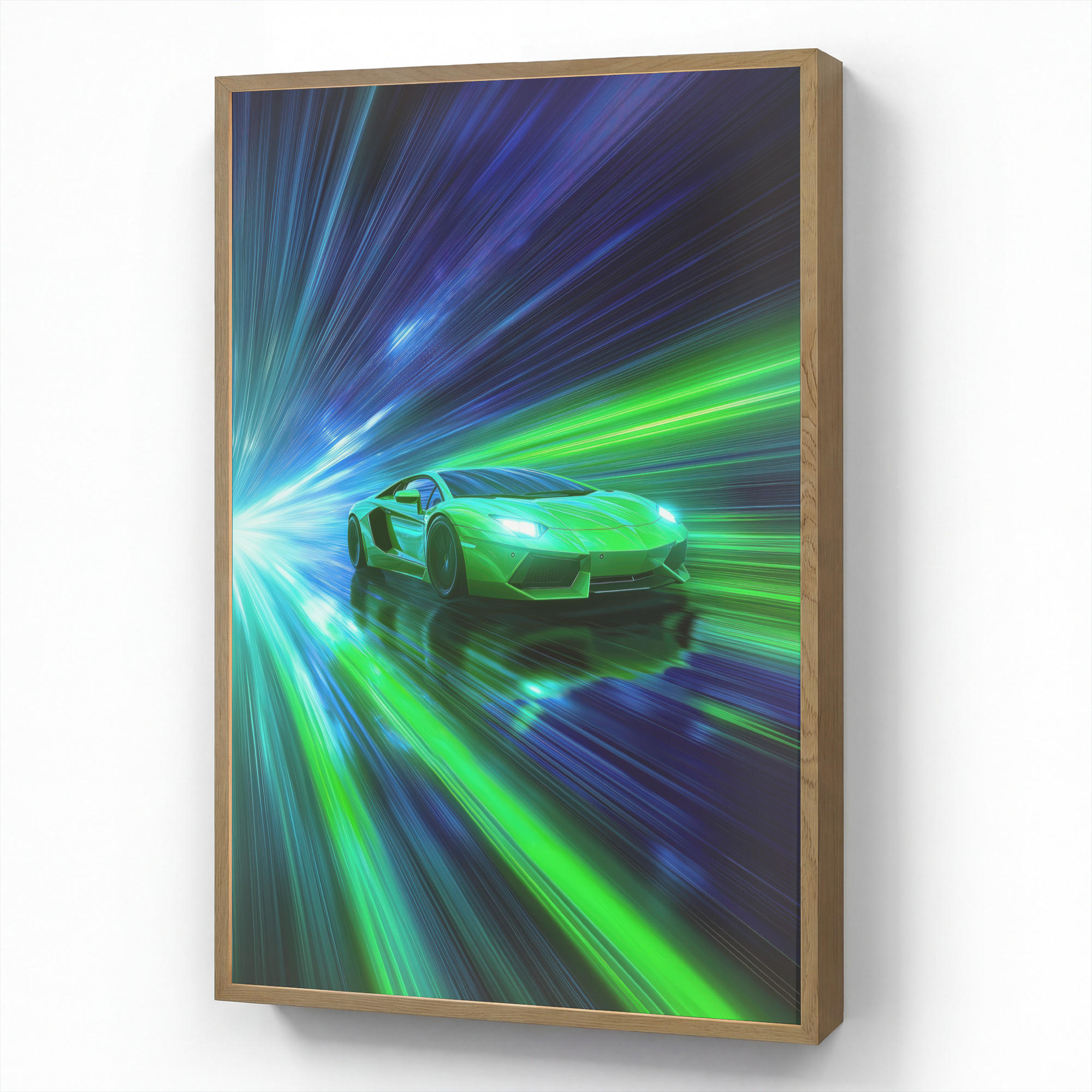 OnlyWow DOBÍJECÍ NOČNÍ LAMPIČKA Rychlost - Lehké - Sportovní vůz - Zelená 70x100 cm