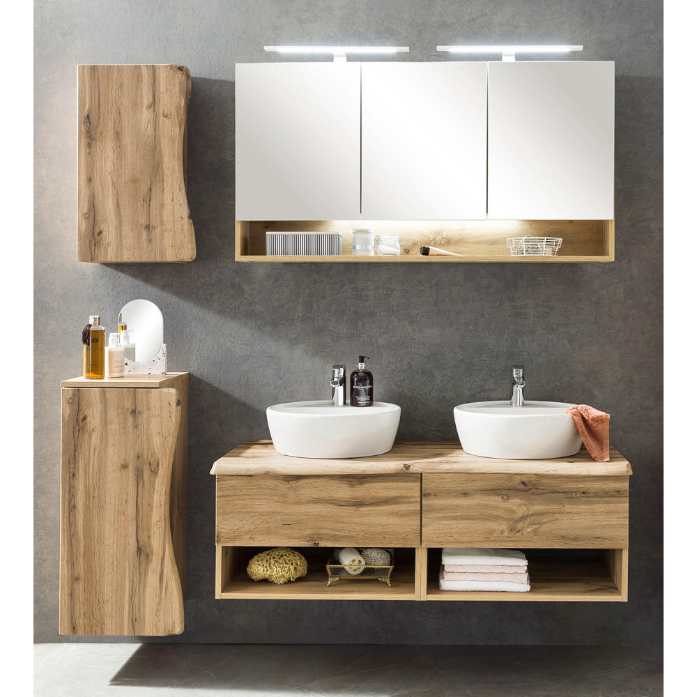 BADMÖBEL-SET 4-TLG. Kahla-03 - Braun, Holzwerkstoff (179/200/52cm) - Lomado