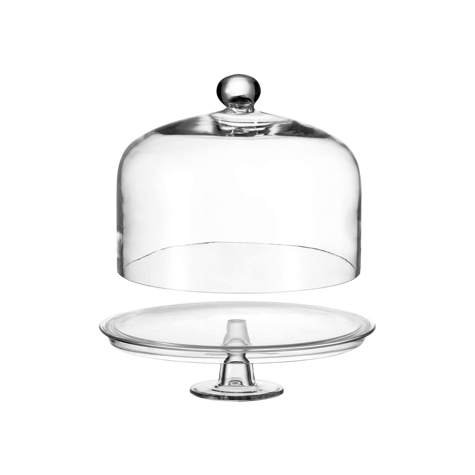 TORTEN-PLATTE MIT GLASGLOCKE transparent 2er Set - Transparent, Glas (1/1/1cm) - Leonardo Living