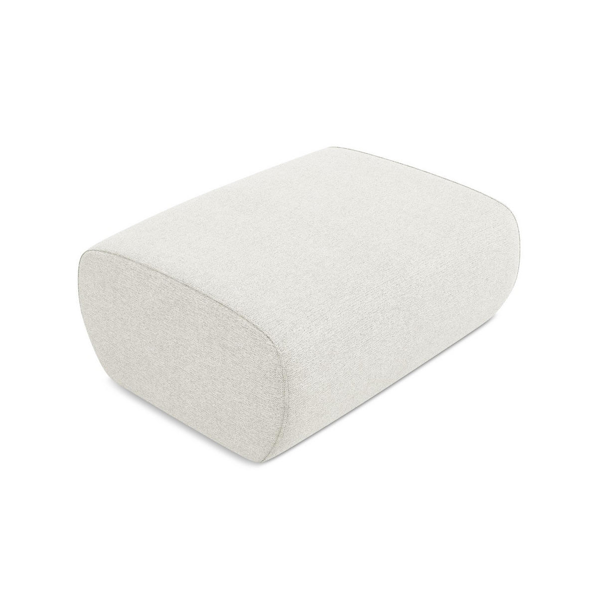 POUF Chenille Stoff Weiß - Schwarz/Weiß, Kunststoff/Textil (102/40/62cm) - LaMiaSofa