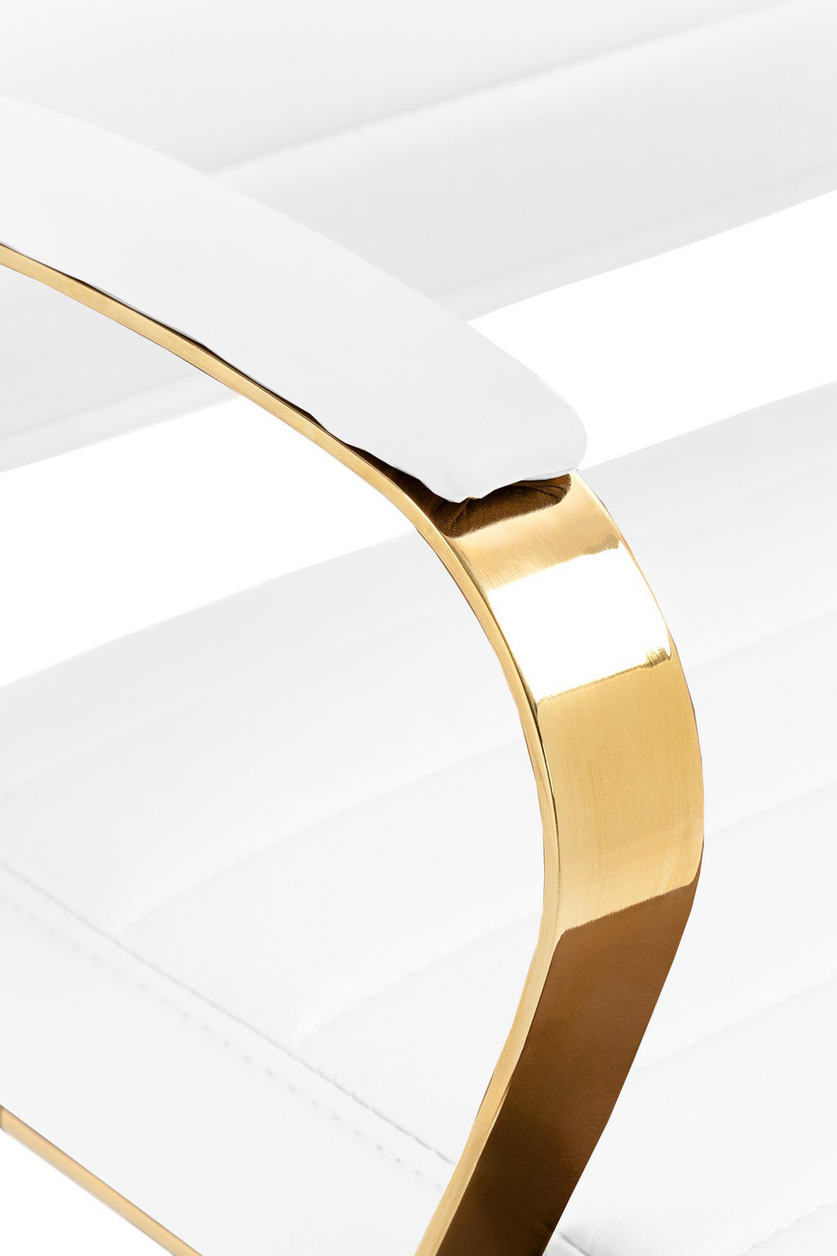 BÜROSTUHL Vantor Kunstleder weiß - Goldfarben/Weiß, Metall (57/109/59cm) - TPFLiving