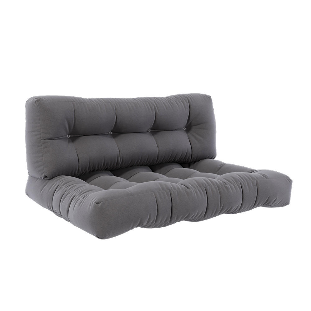 PALETTENKISSEN SET Flocken Grau 120 x 80 cm 2 Teile - Grau, Textil (120/80/15cm) - Vicco