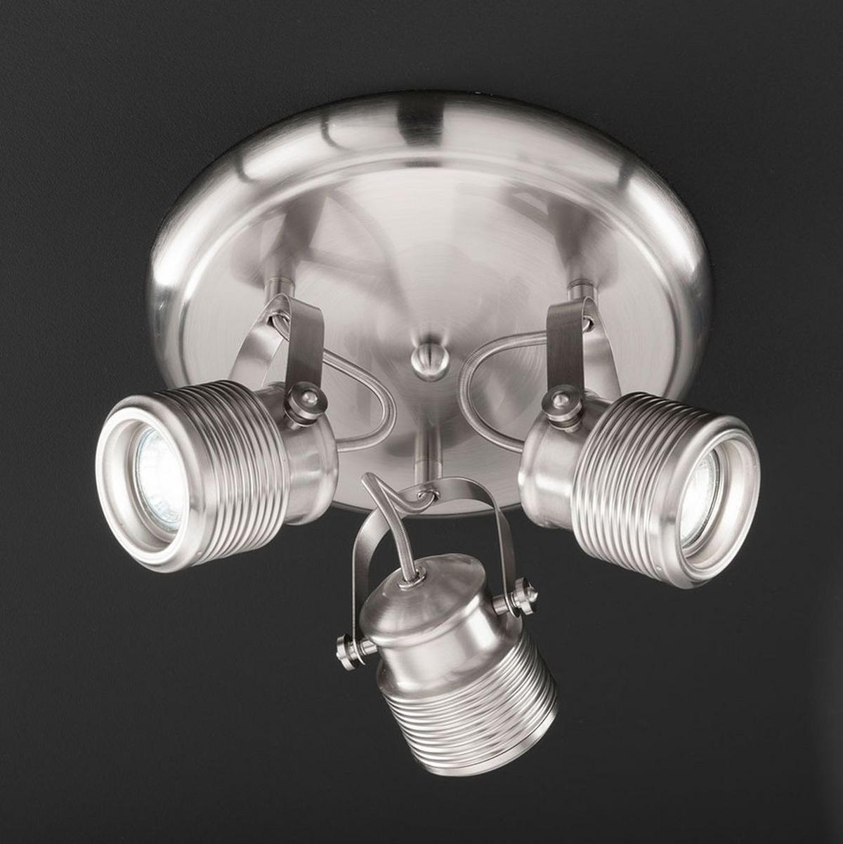 LED DECKENLEUCHTE Nickel-matt Silber - Silberfarben, Metall (25/15/25cm)
