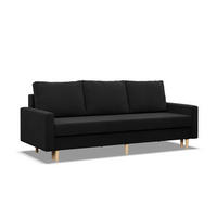 SOFA Blank schwarz 212/88/92 - Schwarz, Textil (212/88/92cm) - SIMKAM Furniture