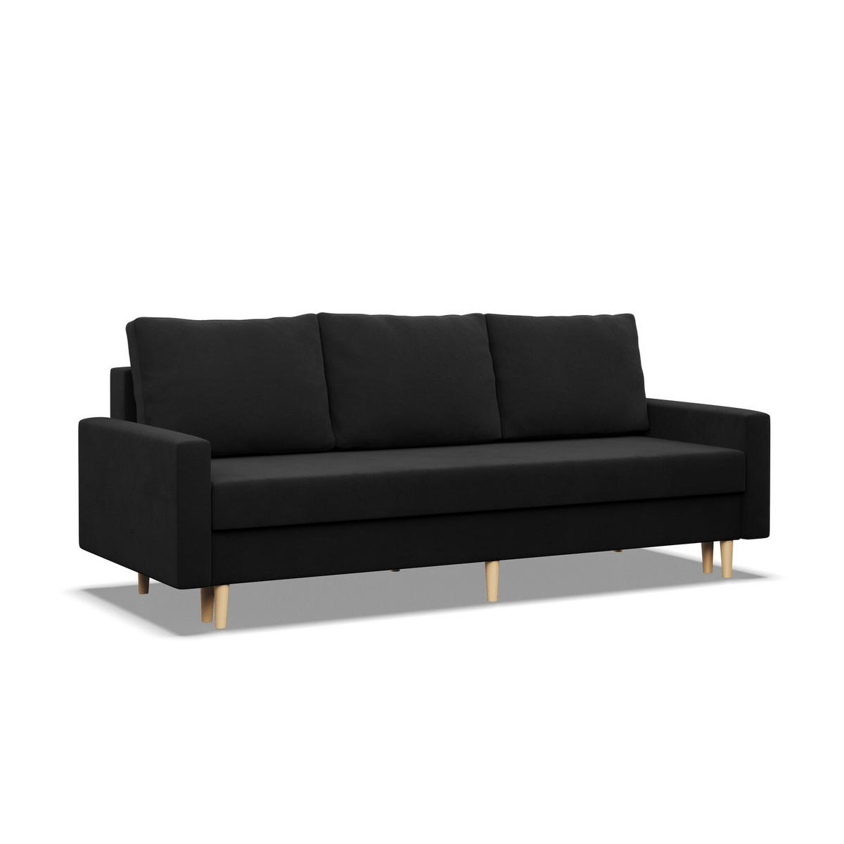 SOFA Blank schwarz 212/88/92 - Schwarz, Textil (212/88/92cm) - SIMKAM Furniture
