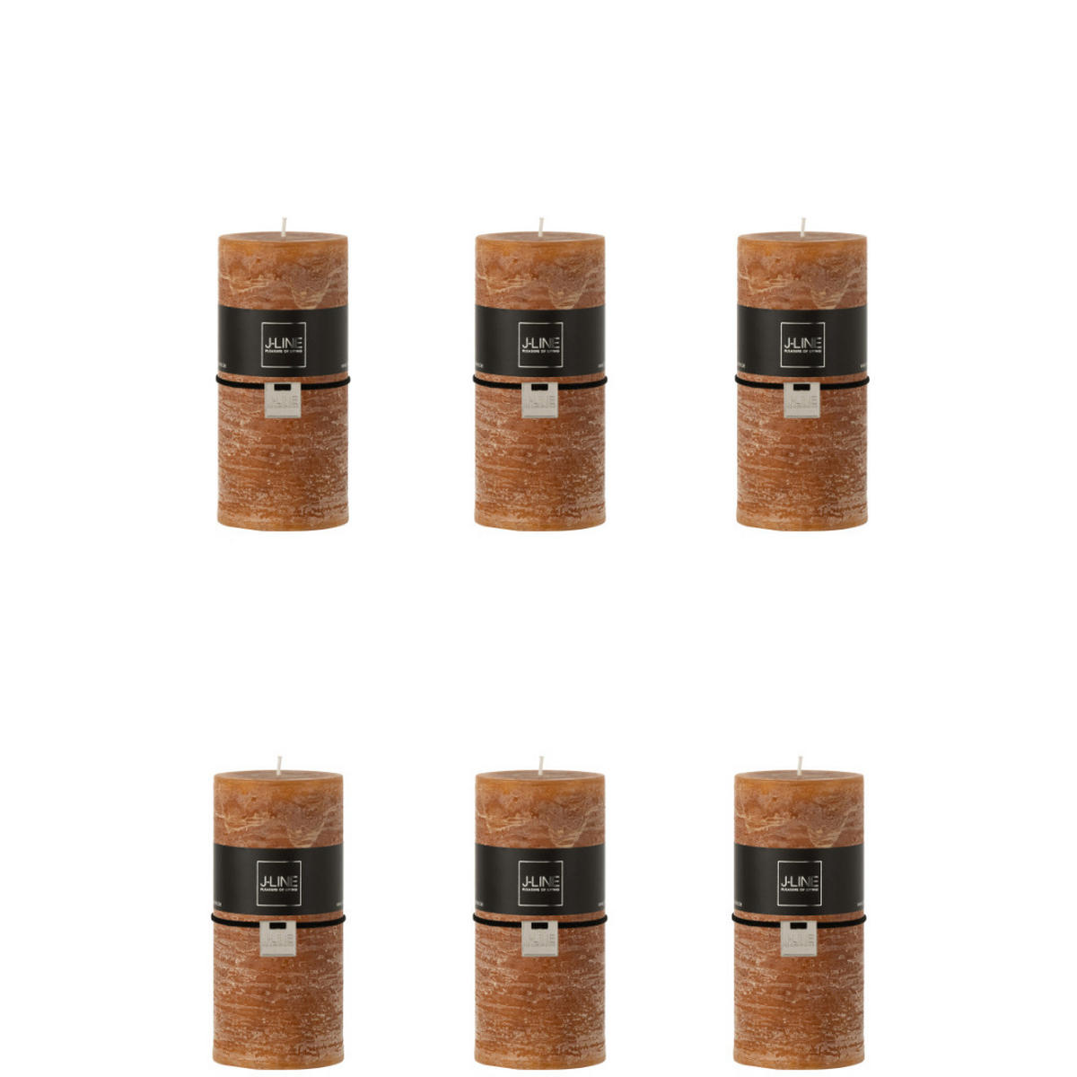 DUFTKERZE ZART - Orange - L - 52 Std. - 6er set - Orange, Paraffin (7/15cm) - J-Line