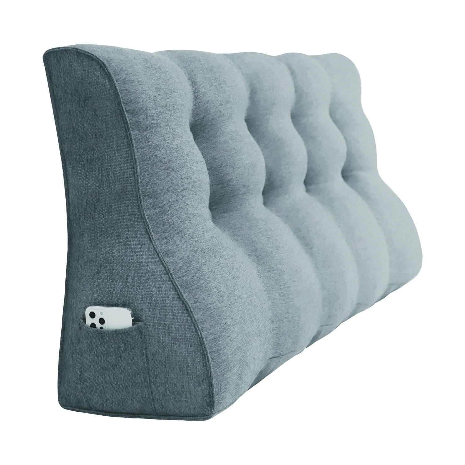 RÜCKENKISSEN Körperkontur Leinenlook Grau 120 cm - Grau, Textil (55/120cm) - Vercart