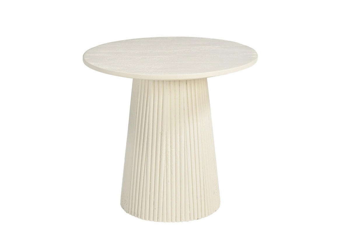 COUCHTISCH rund aus Mangoholz 50cm, beige - Beige, Holz (50/50/40cm) - Livingfurn