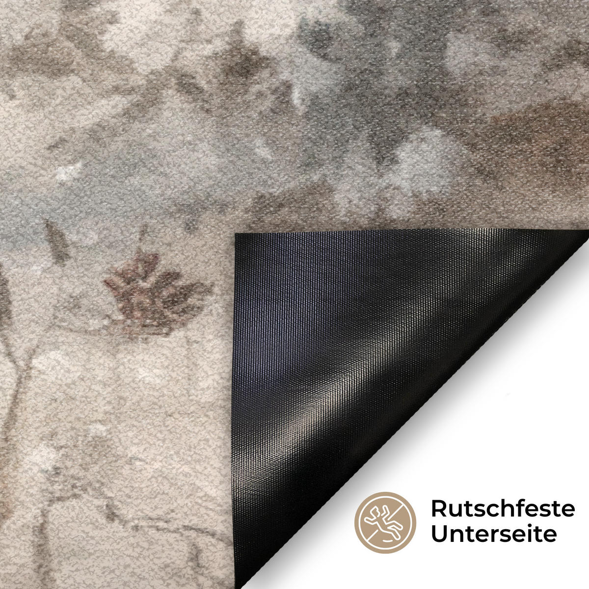 FUSSMATTE Weihnachten - Rentier - Winter - Kranz 90x60 cm - Braun, Kunststoff (90/0.4cm) - MuchoWow