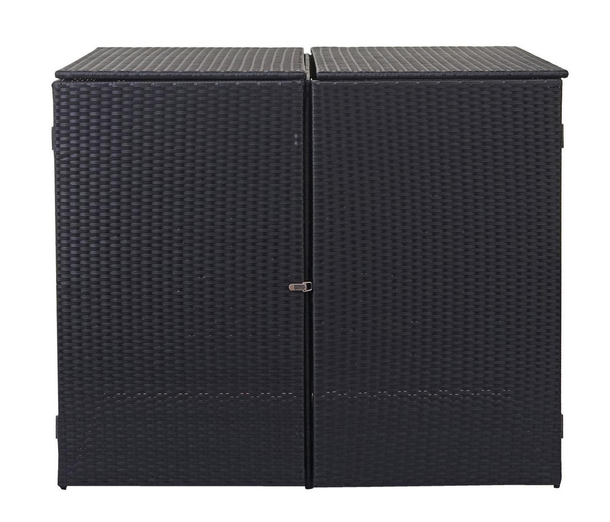 MÜLLTONNENVERKLEIDUNG 2er 176x130x131cm Schwarz - Schwarz, Metall (130/176/131cm) - PROREGAL