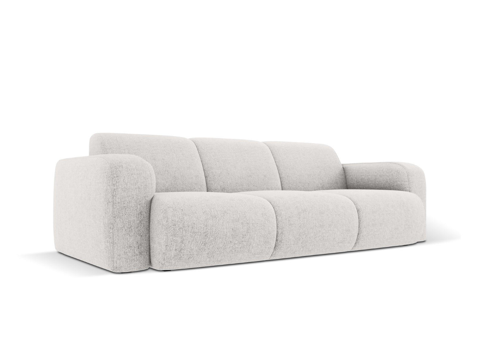 SOFA Molino aus Chenille-Stoff hellgrau 3 Sitzplätze - Hellgrau, Textil (95/72/235cm) - Micadoni