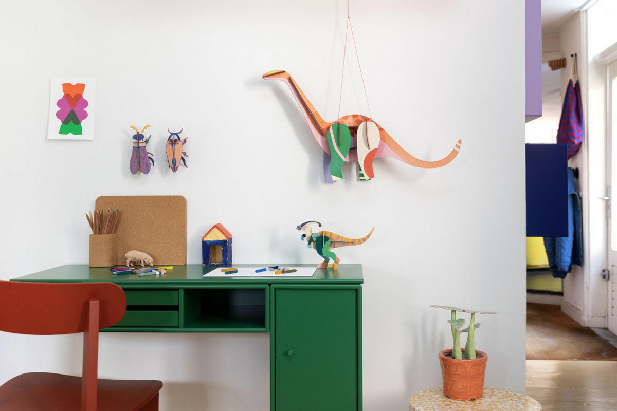 WANDSKULPTUR Bunt 7,5/14,3 cm - Multicolor, Wellpappe (7.5/14.3/22cm) - KUNSTLOFT