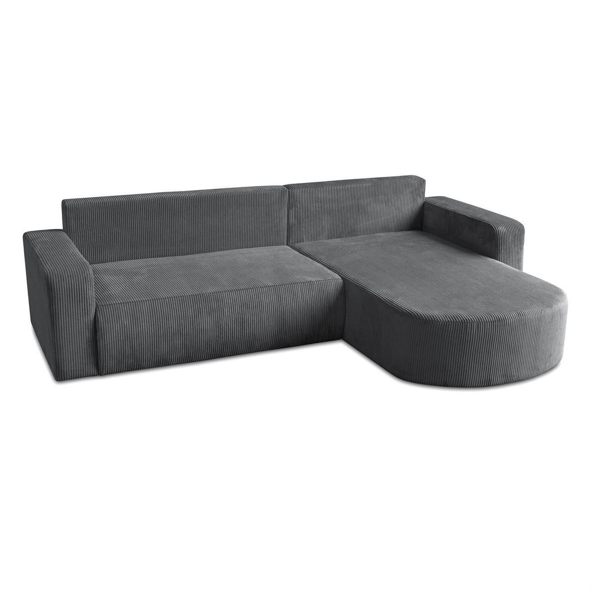 ECKSOFA SOPRANO mit Schlafunktion und Stauraum POSO 60 - Hellgrau, Textil (271/175cm) - Lookway