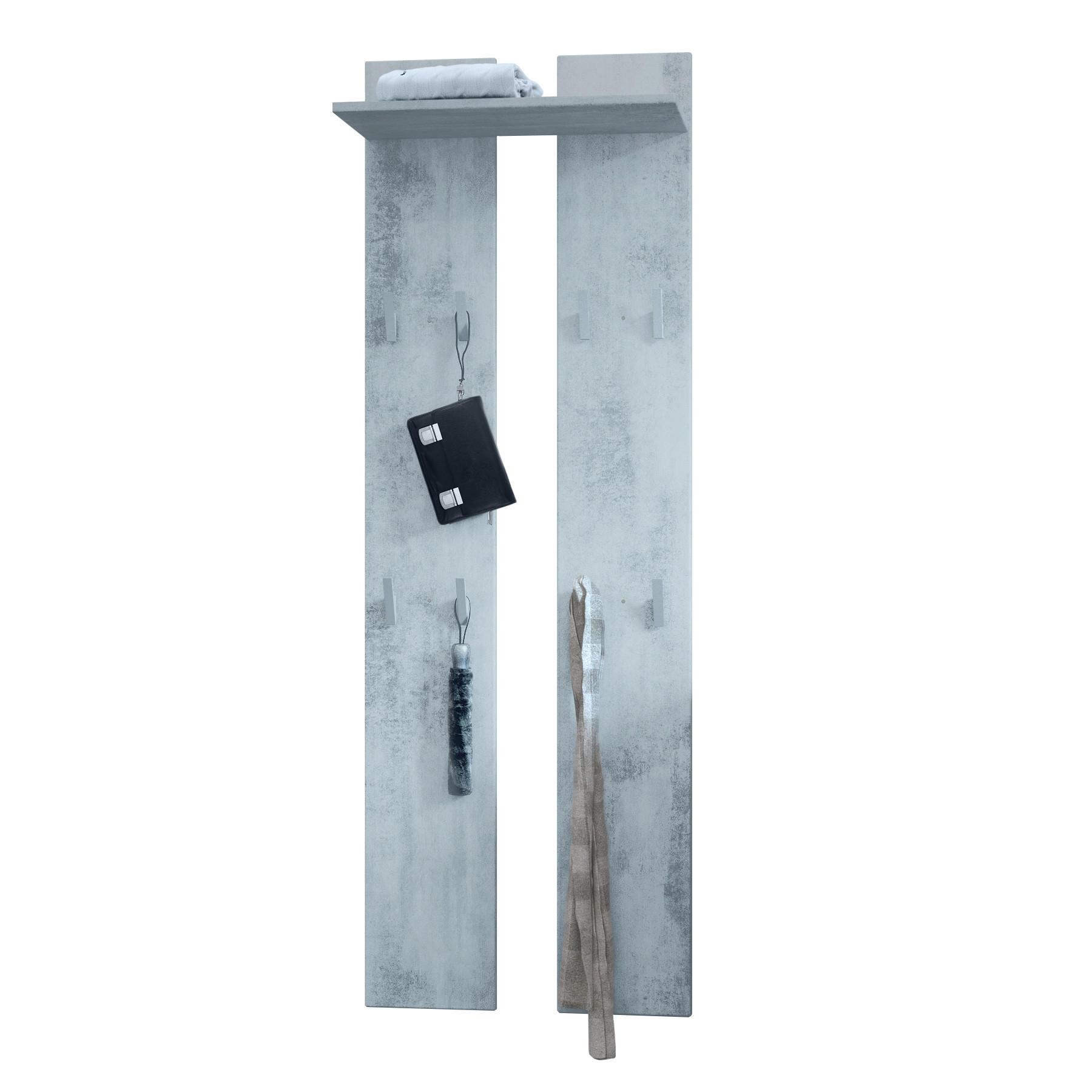 GARDEROBENPANEEL Wandpaneel Beton Oxid Optik - Hellgrau, Holzwerkstoff (57/170/20cm) - Vladon