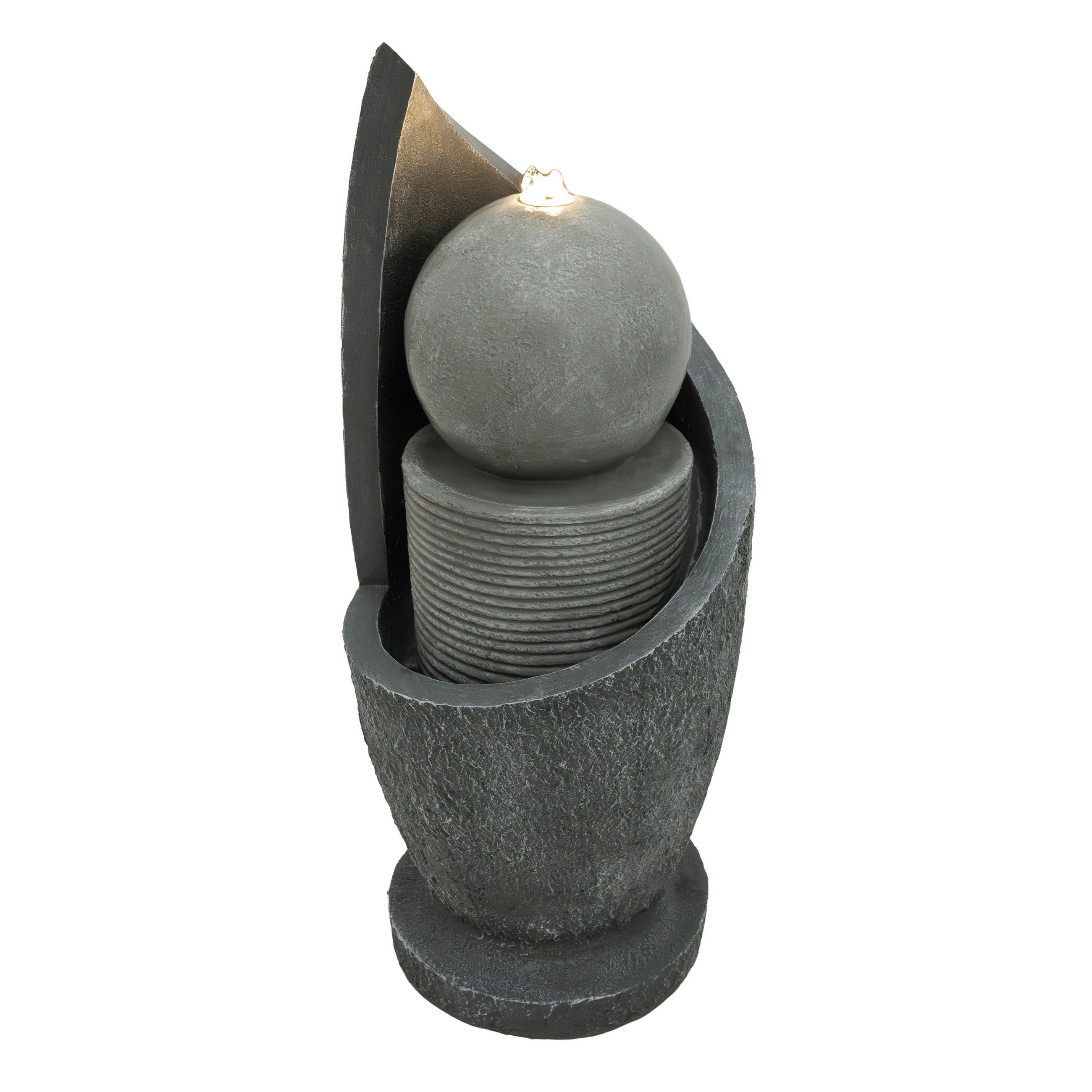 GARTENBRUNNEN "Zen Cascade" - Grau, Kunststoff (32/32/74.5cm) - Monstershop