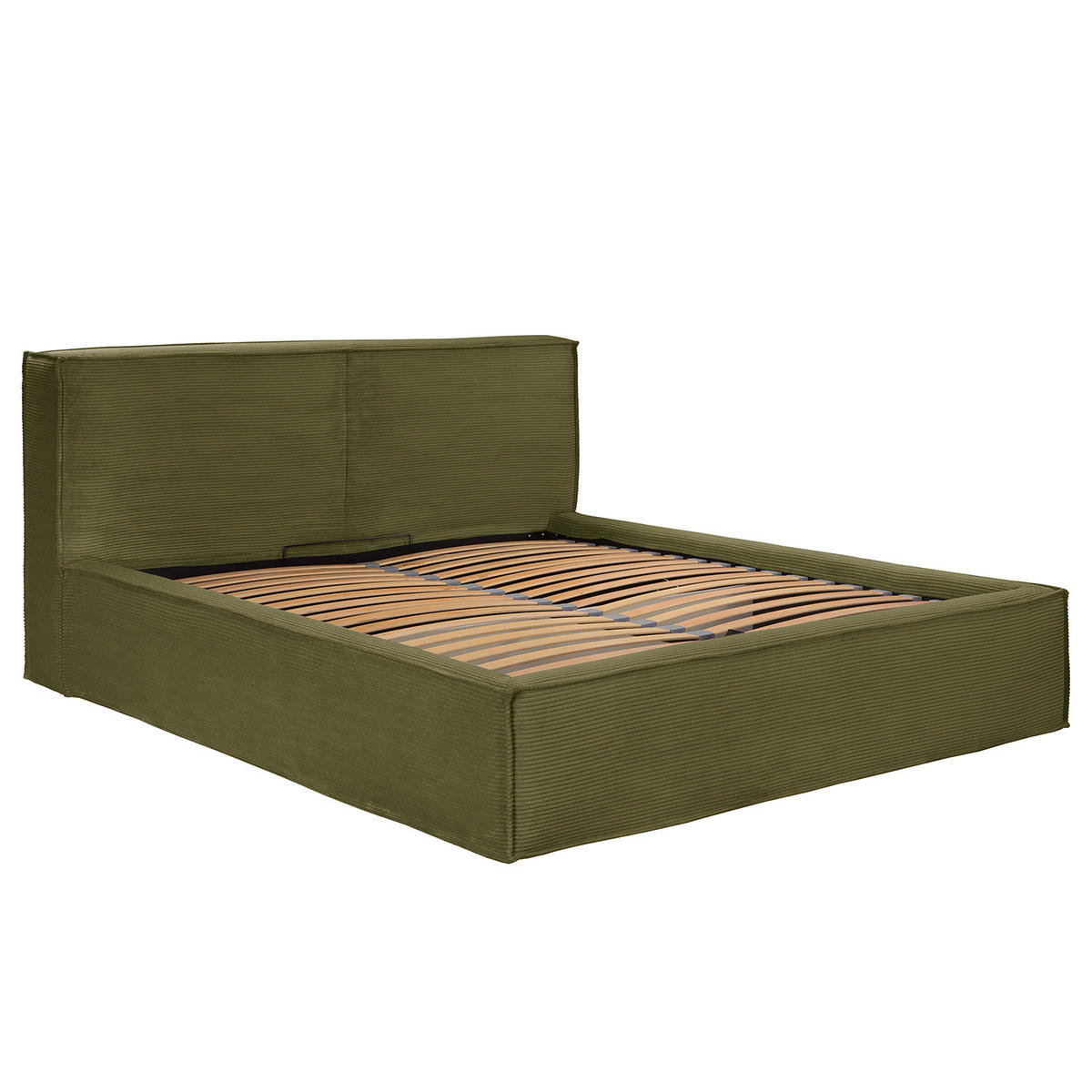 POLSTERBETT - Olivgrün, Textil (200/200cm) - home24