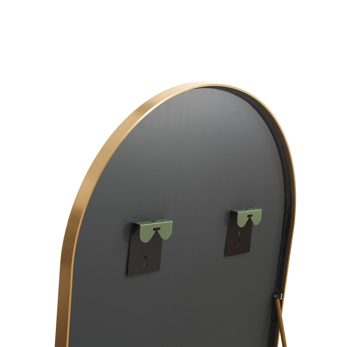 STANDSPIEGEL Ganzkörperspiegel,162 × 53 cm, goldfarbener, gewölbter Spiegel, Rahmen aus Aluminiumlegierung - Goldfarben, Glas (53/162/3cm) - WoodenAura