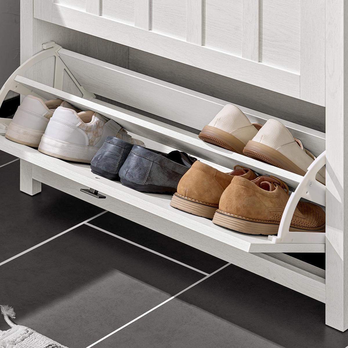 SCHUHSCHRANK Weiß - Weiß, Holzwerkstoff (80/111/30cm) - SoBuy