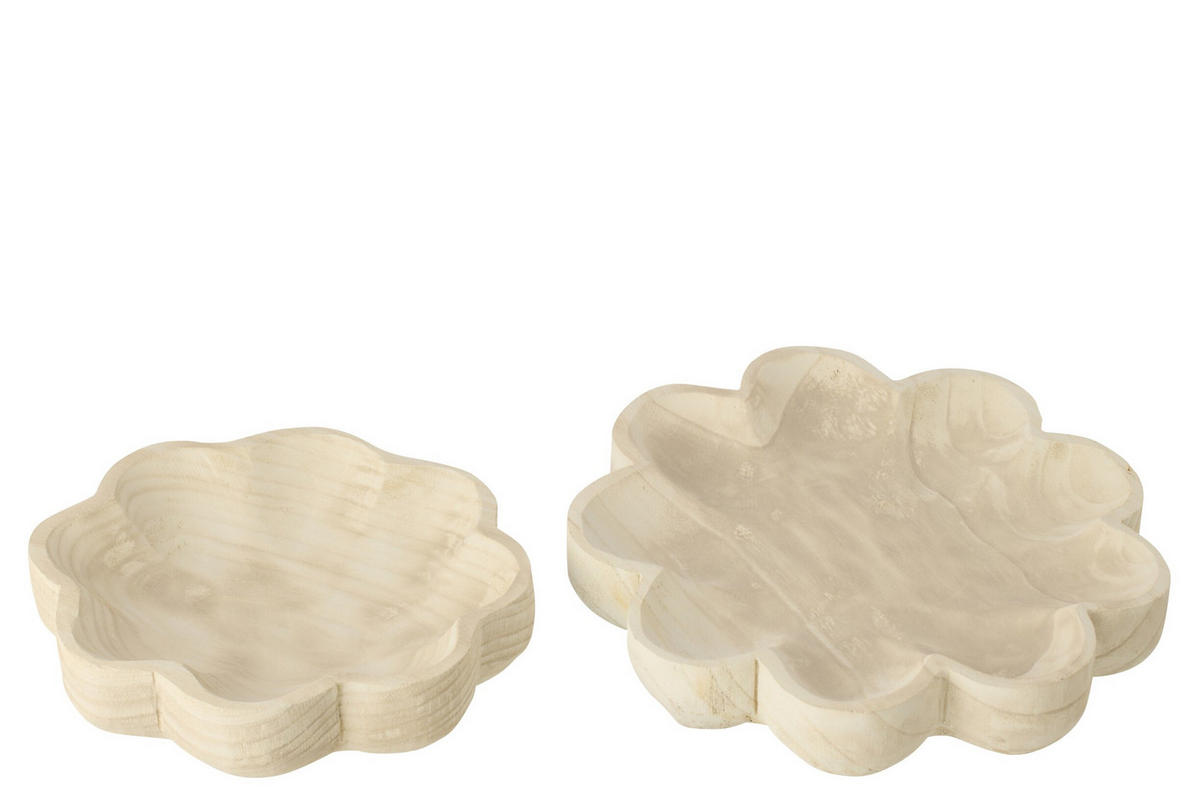 DEKORATIVES TABLETT BLUME - Weiß, Holz (7/38cm) - J-Line