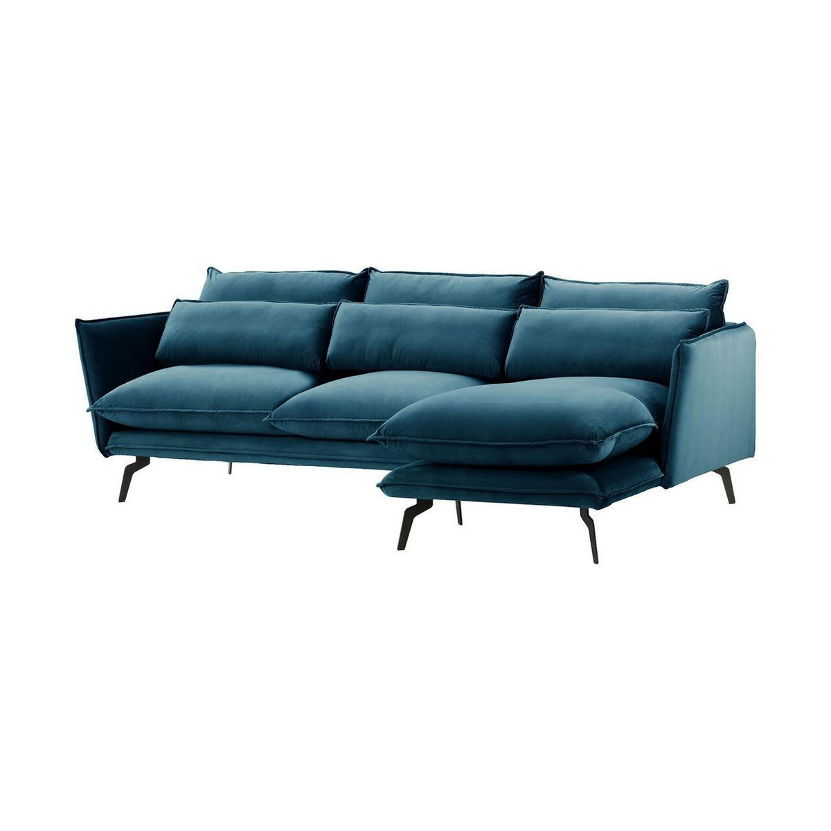 ECKSOFA Layla Rechts-Velluto 11 - Dunkelblau, Holz/Textil (278/160cm)
