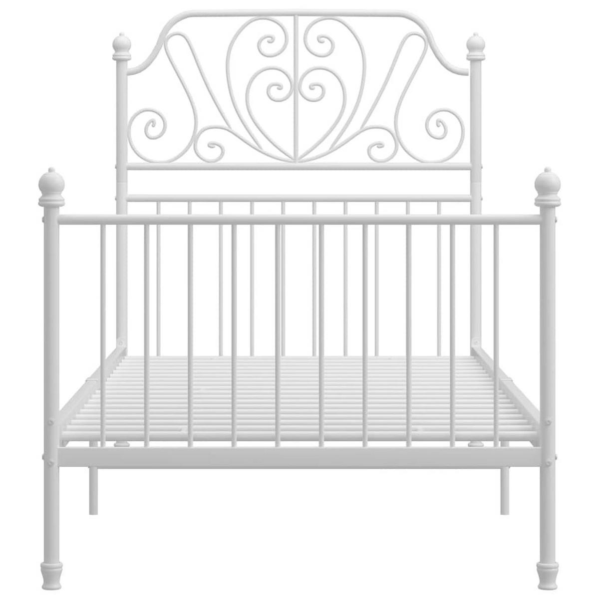 BETTGESTELL Weiß Metall 100/200 Cm - Weiß, Metall (100/200cm) - vidaXL