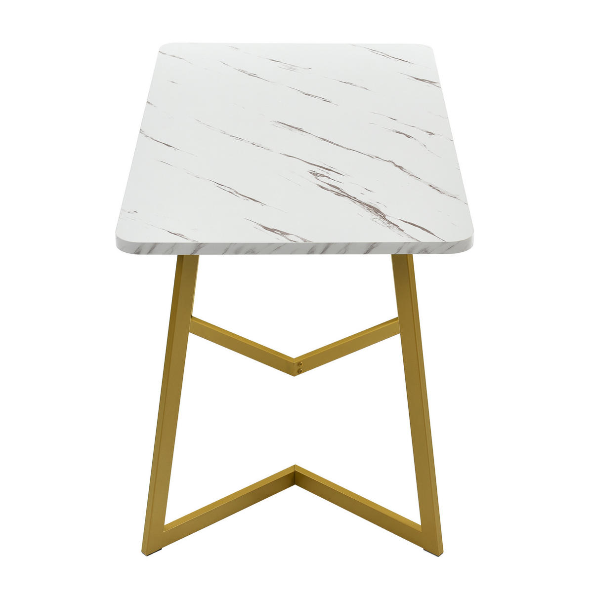 ESSTISCH, MDF in Marmoroptik mit Goldfarbenem Metallgestell, 117/68/75 cm, Weiß/Gold - Goldfarben, Holzwerkstoff (117/68/75cm) - Redom