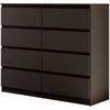 KOMMODE Lemon 120 cm mit acht Schubladen schwarz matt - Schwarz, Holzwerkstoff (120/101.5/39cm) - Beautysofa