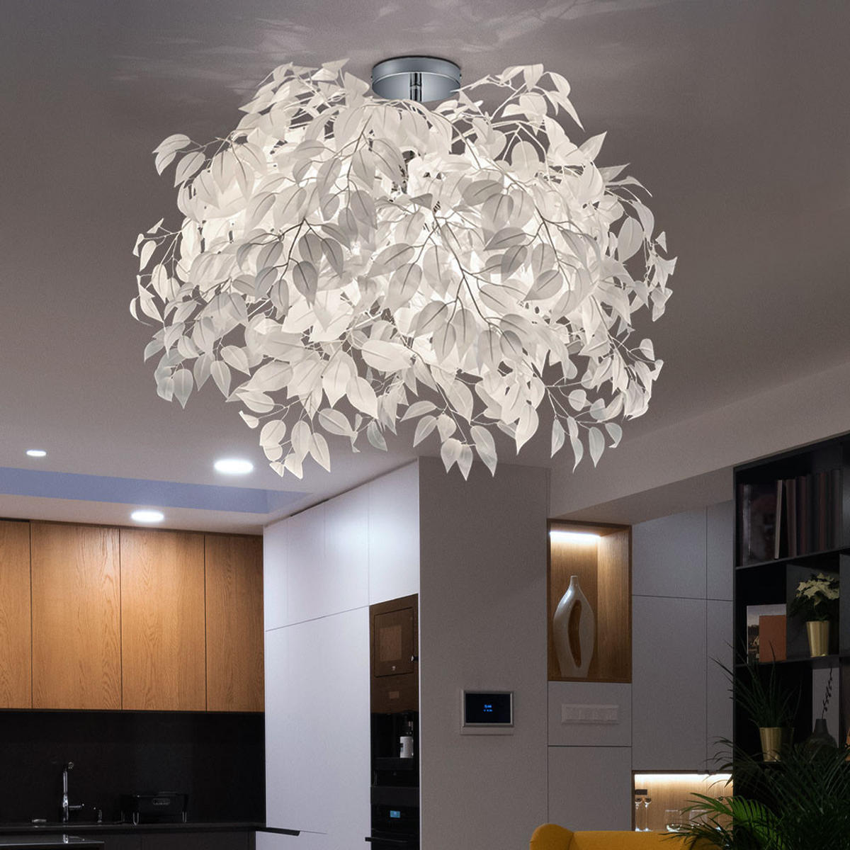 LED DECKENLEUCHTE Metall Chrom Silber - Silberfarben, Metall (70/70/73cm)