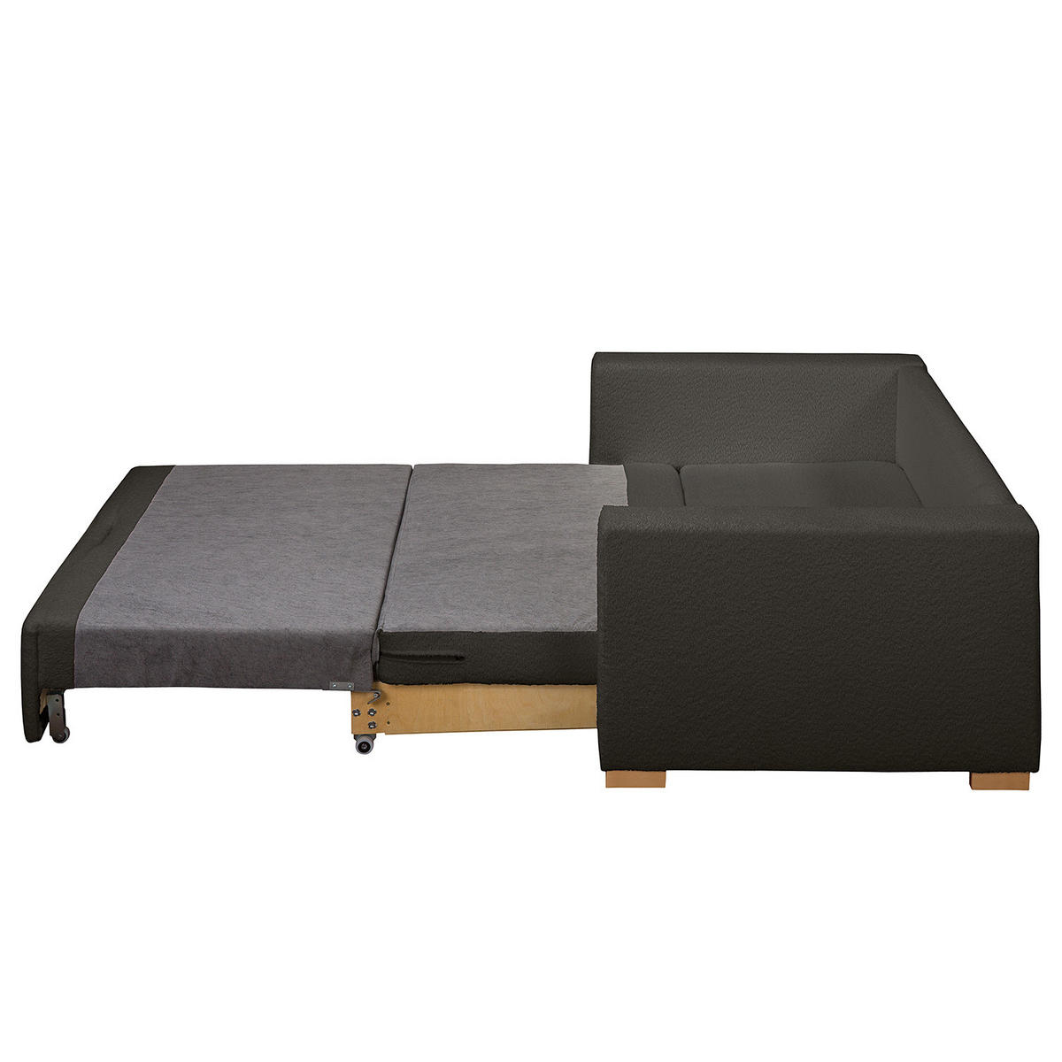 SCHLAFSOFA - Anthrazit/Buchefarben, Holz/Buchenholz (173/90/90cm) - home24