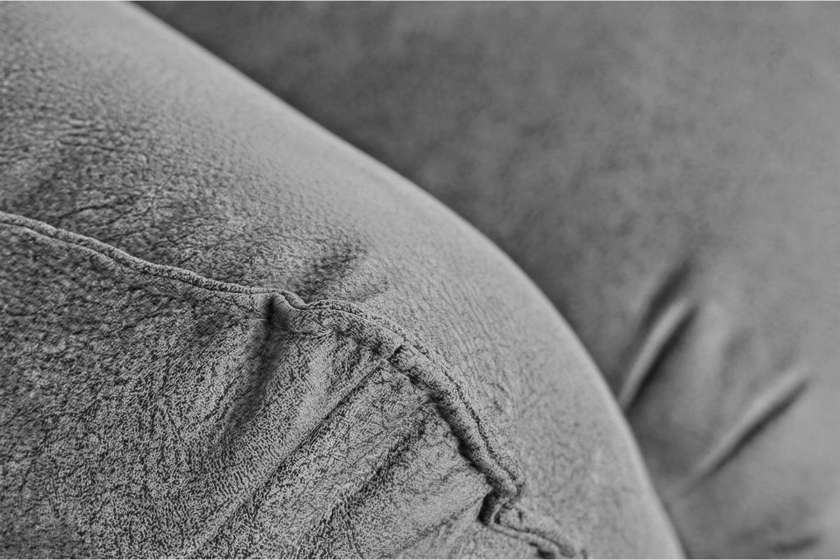 SESSEL DAVITO Grau Leder - Grau, Leder/Textil (128/88/108cm) - KAWOLA