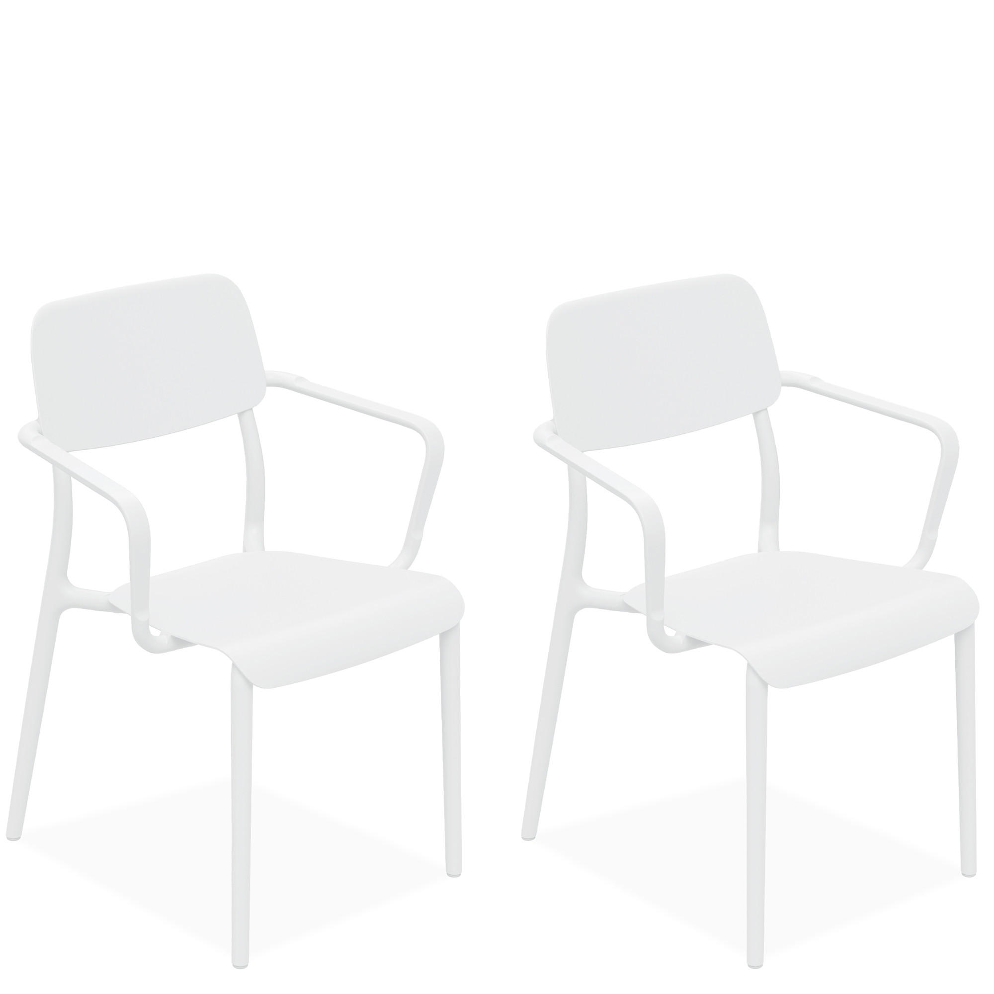 Konsimo® Gartenstuhl Weiß 57x84x55.5 cm