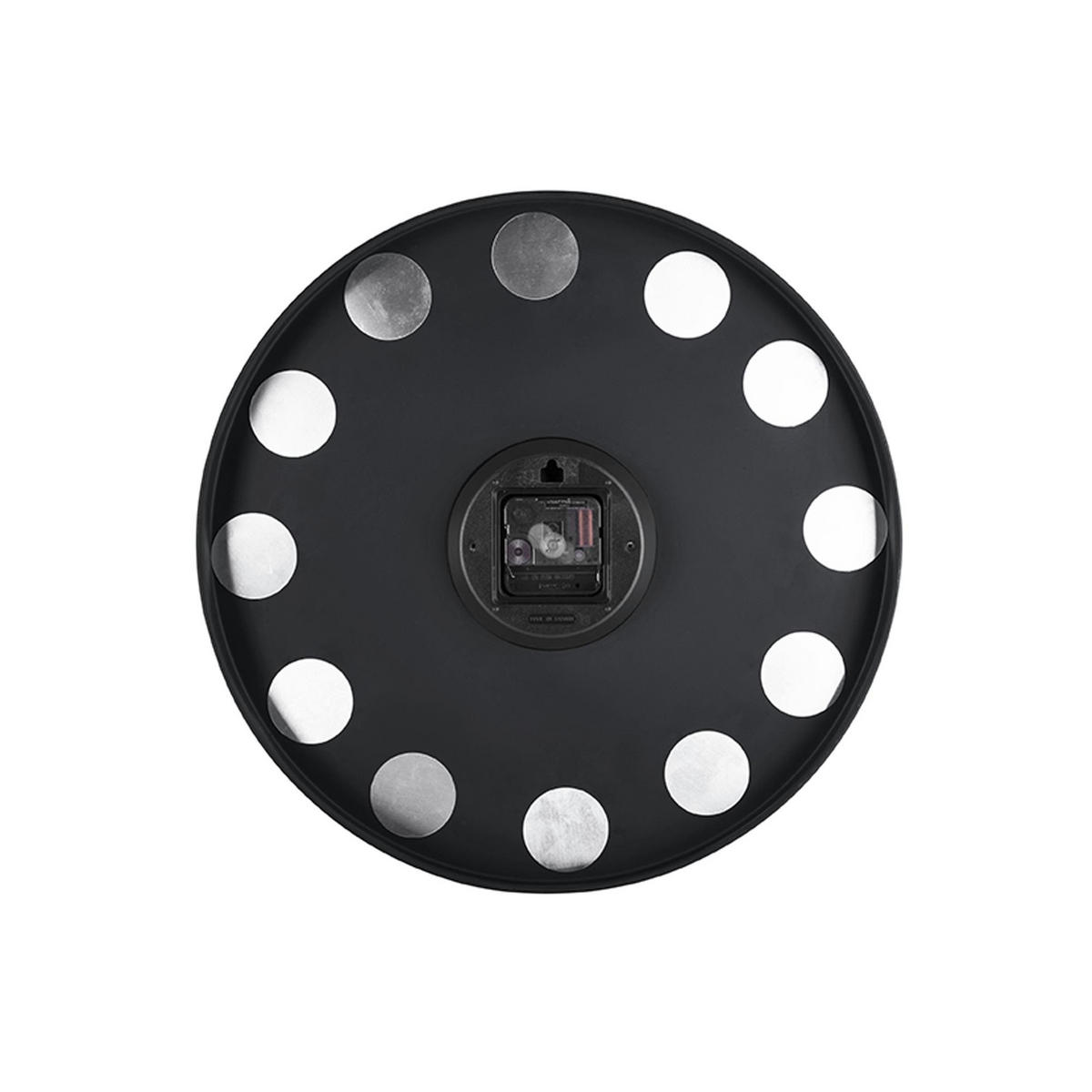 WANDUHR Charm Schwarz 40/40/3.5 cm - Schwarz, Metall (40/3.5/40cm) - Karlsson