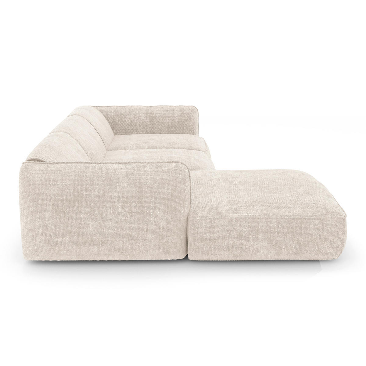 ECKSOFA LINKS Rastervelours Creme 272cm - Creme, Textil (165/272cm) - Sia Home