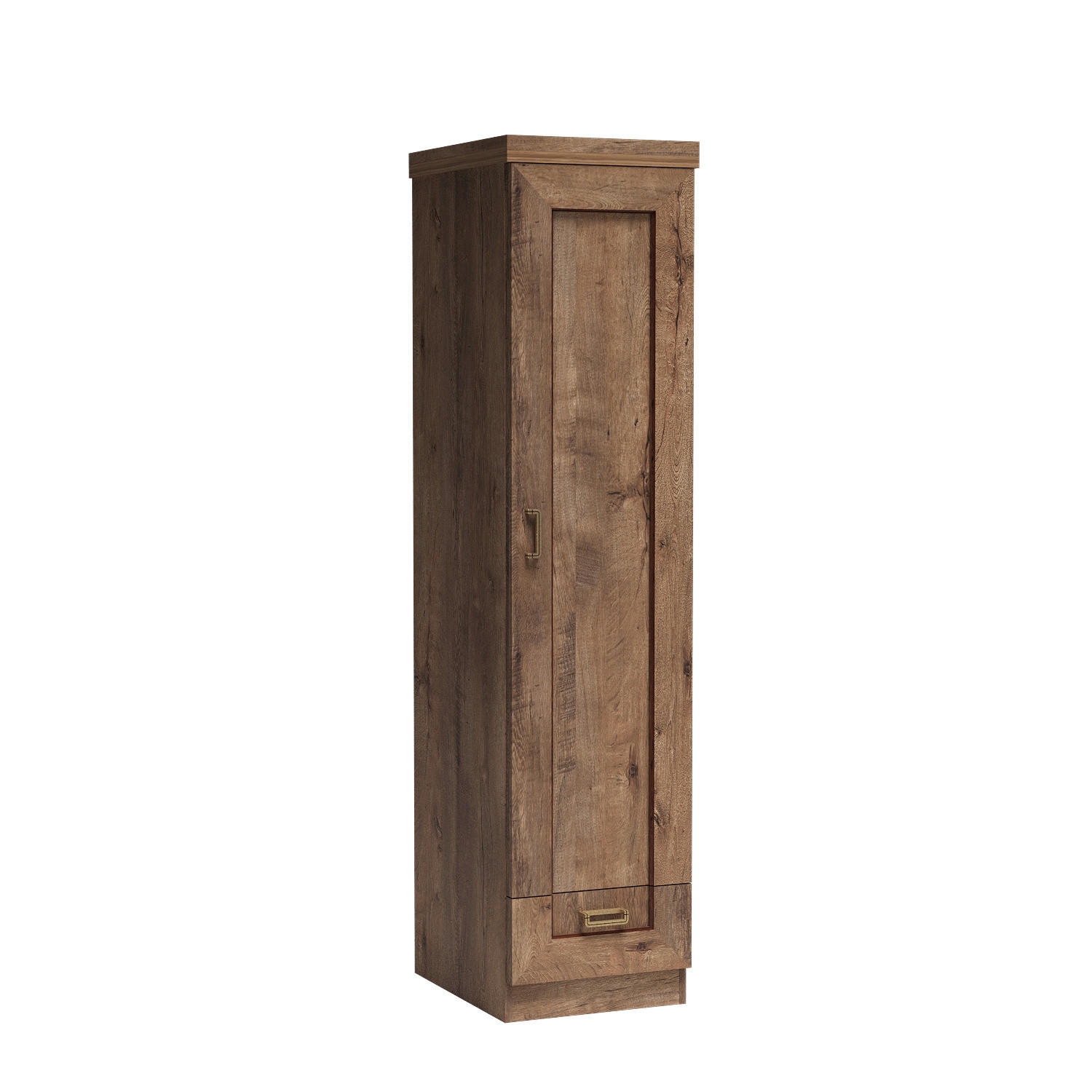 DREHTÜRENSCHRANK UDINE 46/190/57 cm 1-türig Braun - Braun, Holzwerkstoff (46/190/57cm) - MASSENO