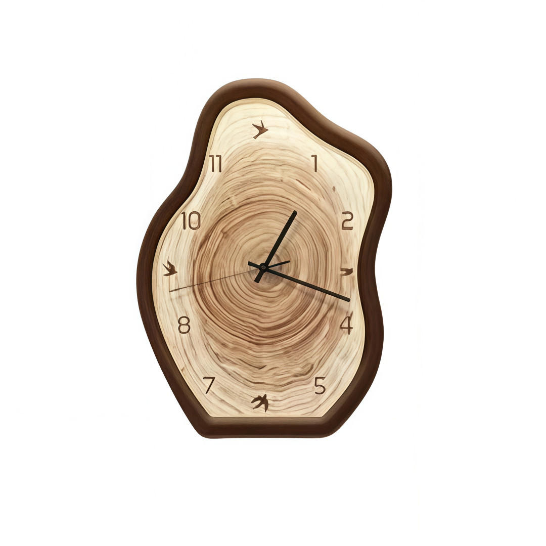 WANDUHR Holzoptik, Leise, Retro, 30×40cm - Birkefarben, Holzwerkstoff (40/5/30cm) - Authentics