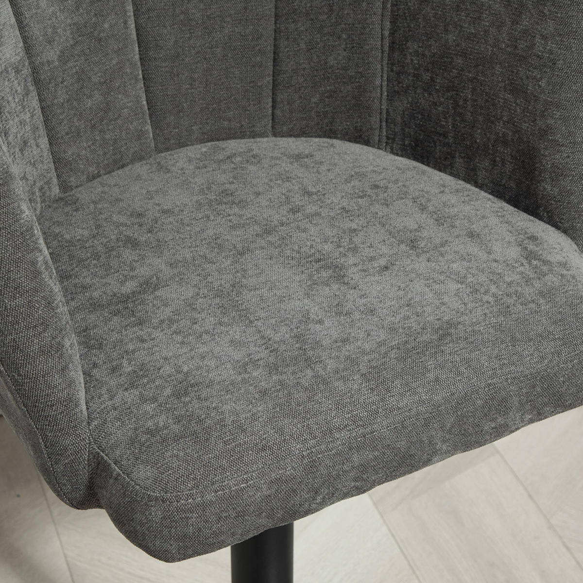 2ER-SET Barhocker, Bistrohocker mit Fußstütze, Drehbar Barstuhl Höhenverstellbar - Dunkelgrau/Schwarz, Kunststoff/Textil (53/110/59cm) - HOMCOM